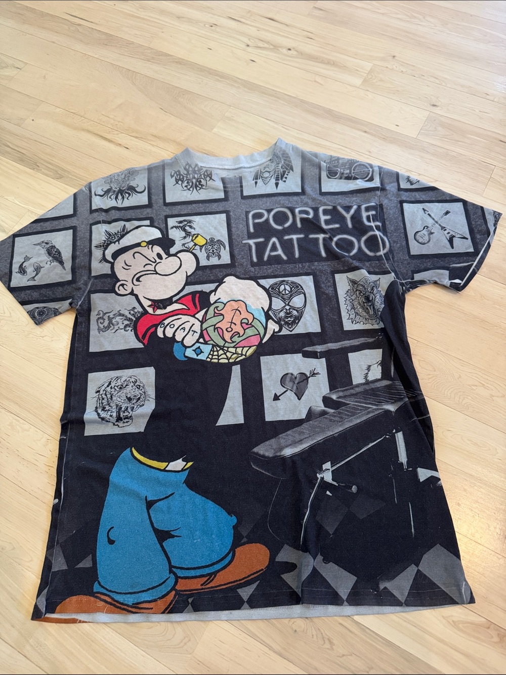 Popeye “Tattoo” - 2013 Dye Sublimated Print T-Shirt Tee-AOP-All Over-XL